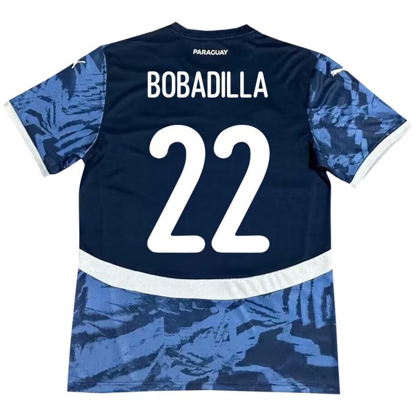 Criança Camisola Paraguai Dylan Bobadilla #22 Azul Alternativa 24-26 Camisa Brasil