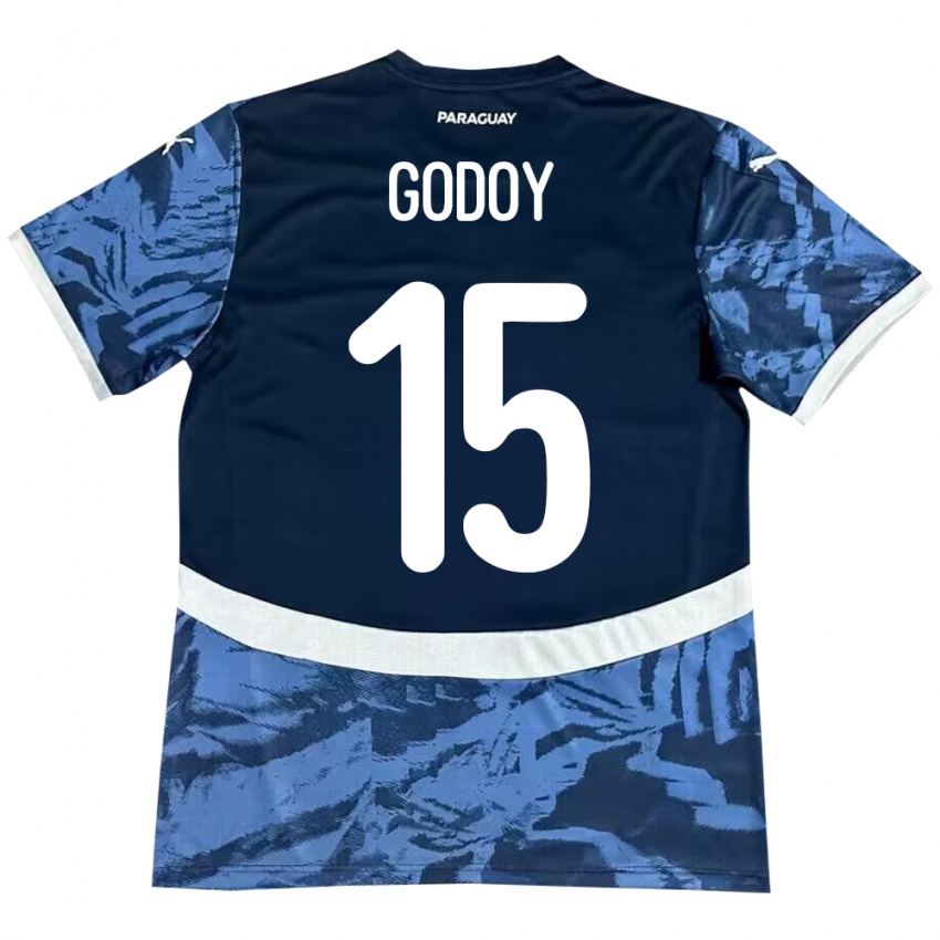 Criança Camisola Paraguai Fanny Godoy #15 Azul Alternativa 24-26 Camisa Brasil