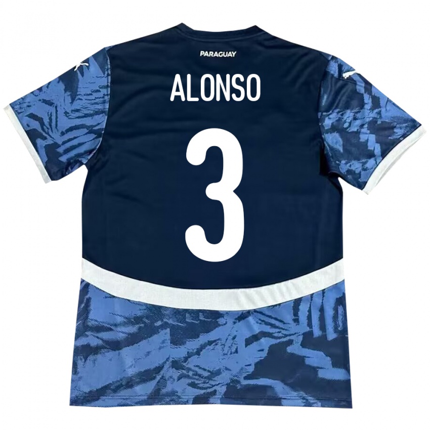 Criança Camisola Paraguai Lorena Alonso #3 Azul Alternativa 24-26 Camisa Brasil