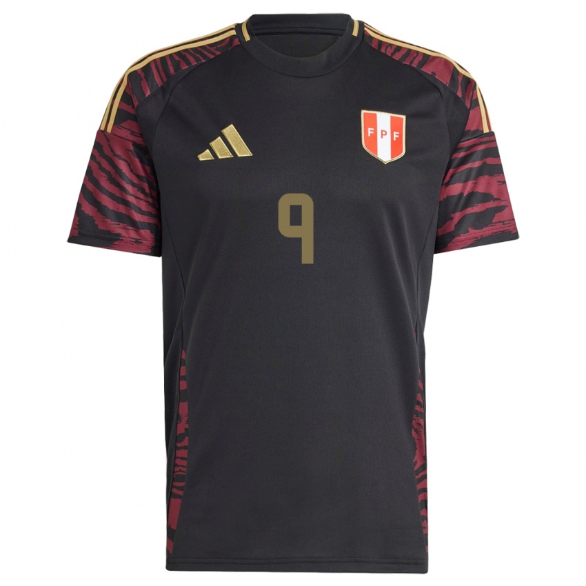 Criança Camisola Peru Paolo Guerrero #9 Preto Alternativa 24-26 Camisa Brasil