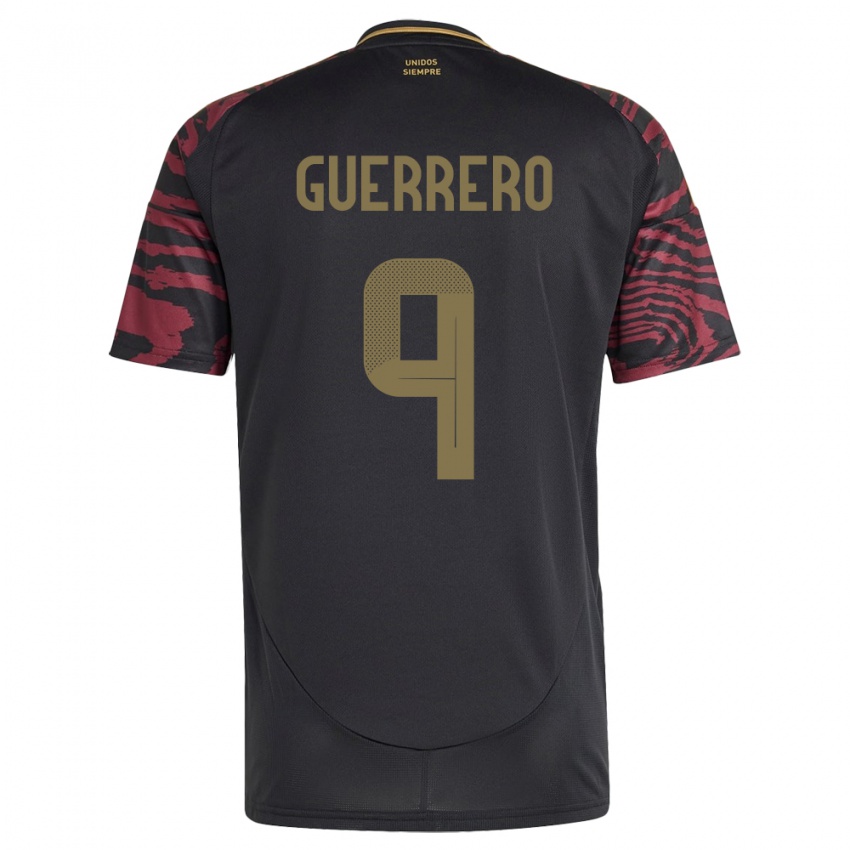 Criança Camisola Peru Paolo Guerrero #9 Preto Alternativa 24-26 Camisa Brasil