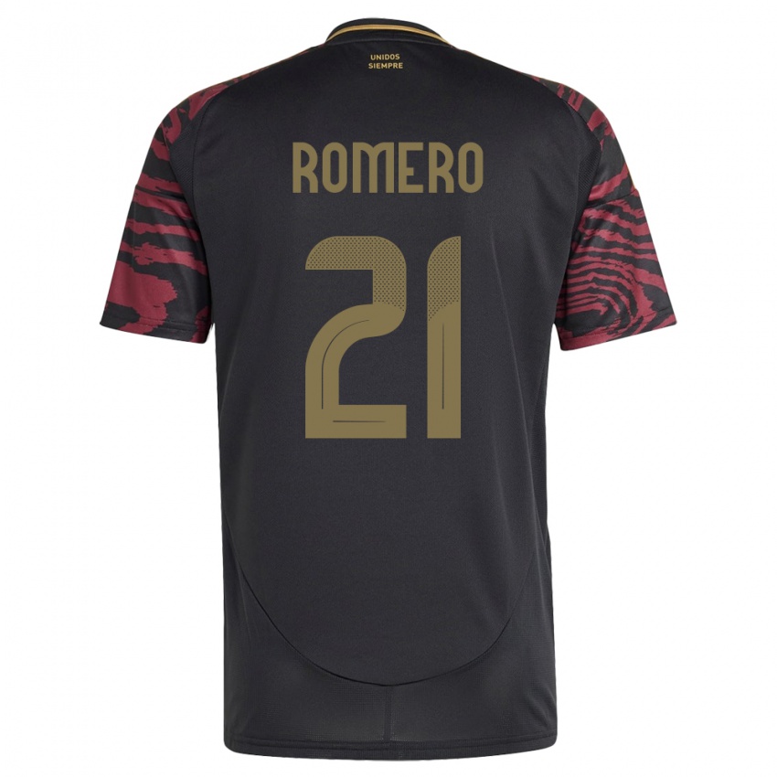 Criança Camisola Peru Diego Romero #21 Preto Alternativa 24-26 Camisa Brasil