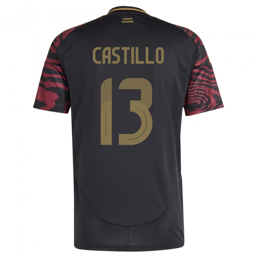 Criança Camisola Peru Jesús Castillo #13 Preto Alternativa 24-26 Camisa Brasil