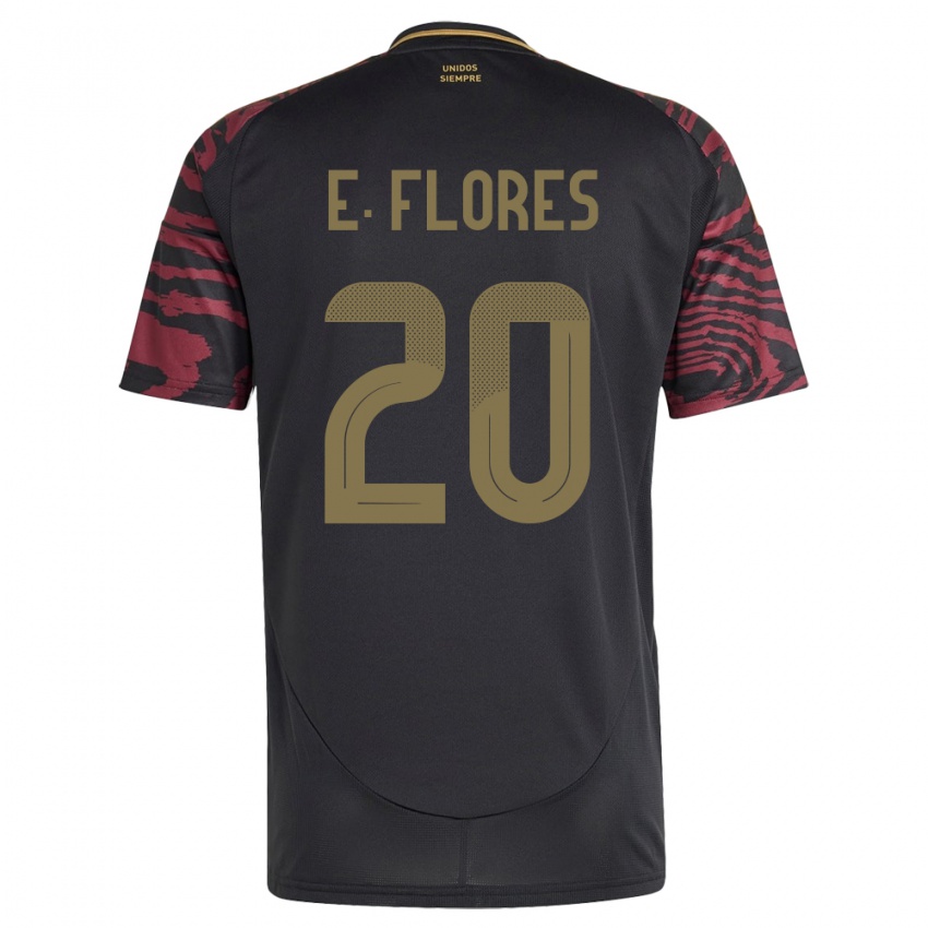 Criança Camisola Peru Edison Flores #20 Preto Alternativa 24-26 Camisa Brasil