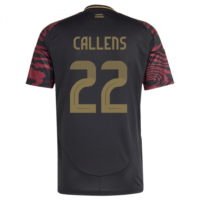 Criança Camisola Peru Alexander Callens #22 Preto Alternativa 24-26 Camisa Brasil