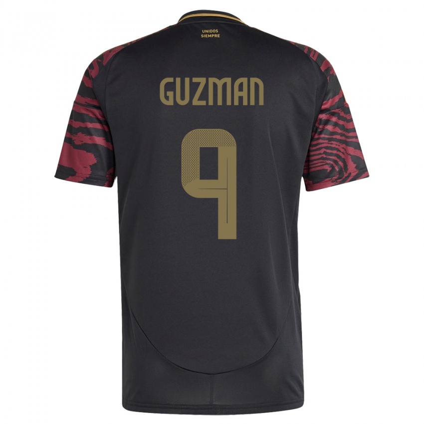 Criança Camisola Peru Víctor Guzmán #9 Preto Alternativa 24-26 Camisa Brasil