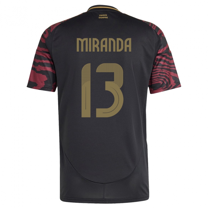 Criança Camisola Peru Yoselin Miranda #13 Preto Alternativa 24-26 Camisa Brasil