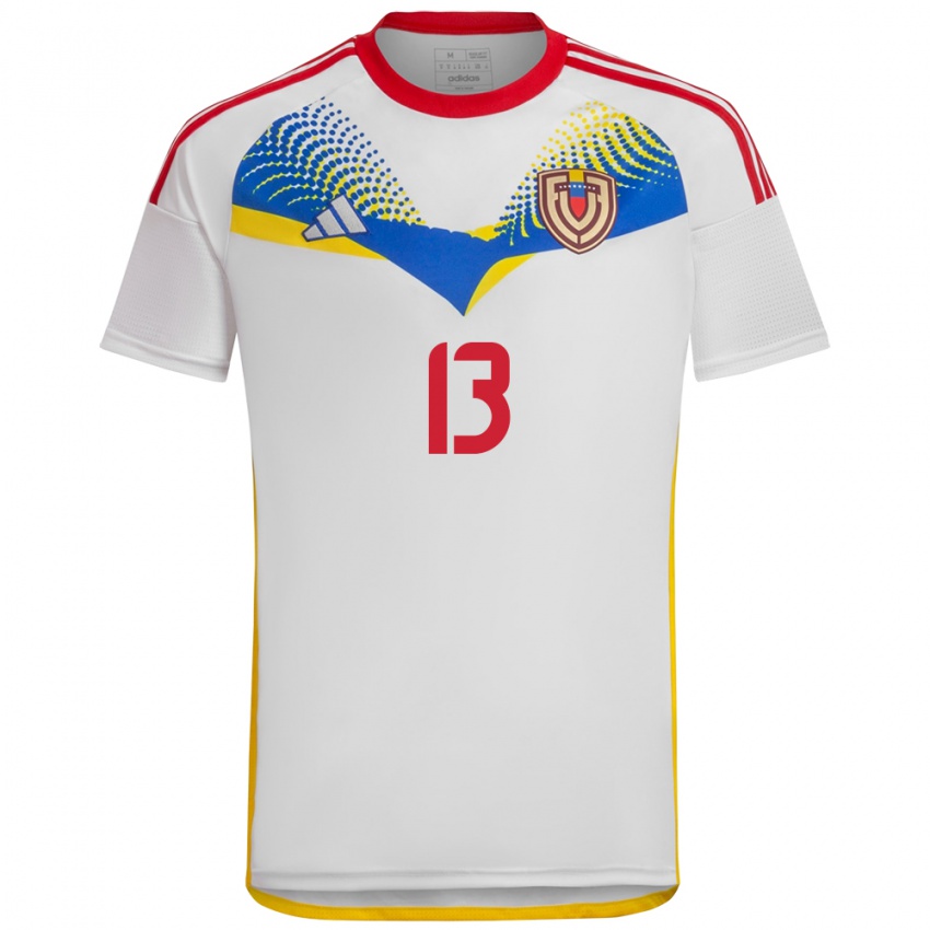 Criança Camisola Venezuela Alejandro Cova #13 Branco Alternativa 24-26 Camisa Brasil