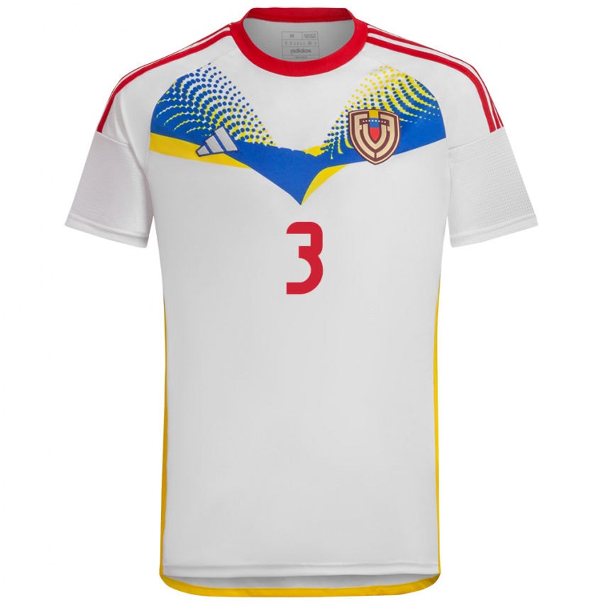 Criança Camisola Venezuela Rafael Uzcátegui #3 Branco Alternativa 24-26 Camisa Brasil