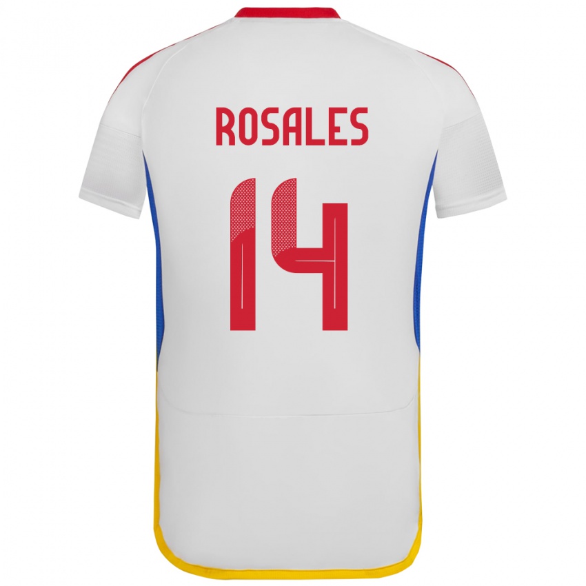 Criança Camisola Venezuela Roberto Rosales #14 Branco Alternativa 24-26 Camisa Brasil