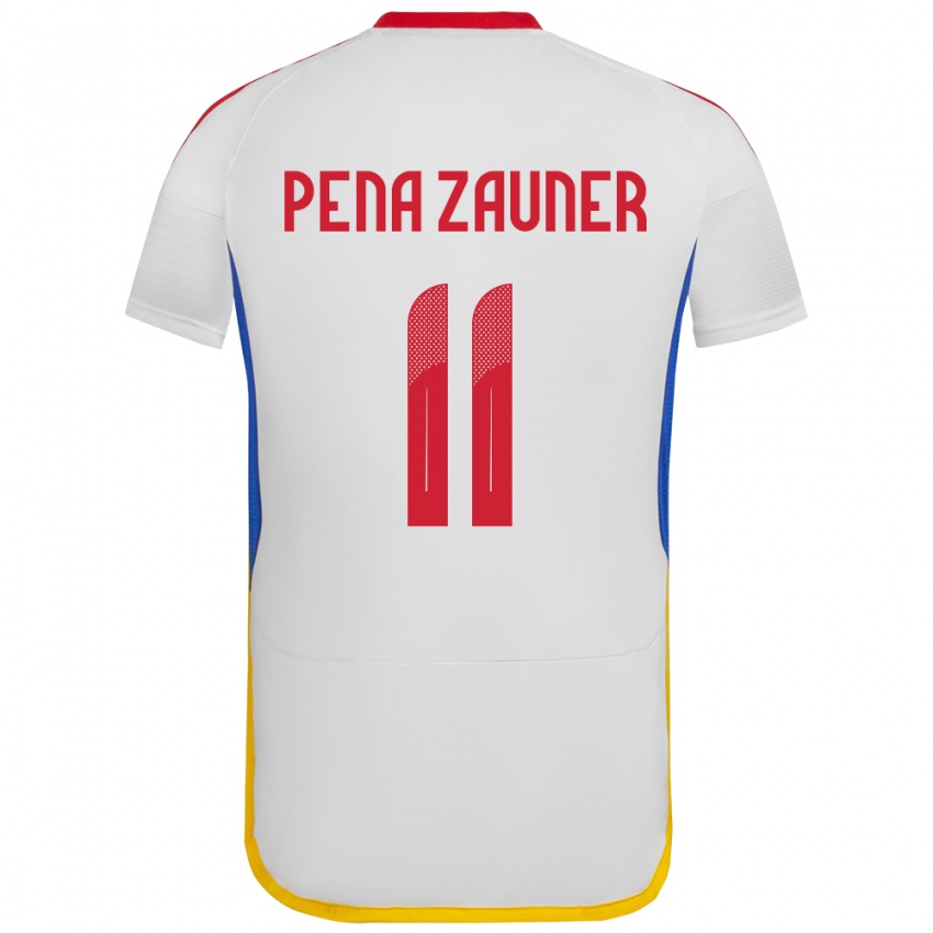 Criança Camisola Venezuela Enrique Peña Zauner #11 Branco Alternativa 24-26 Camisa Brasil