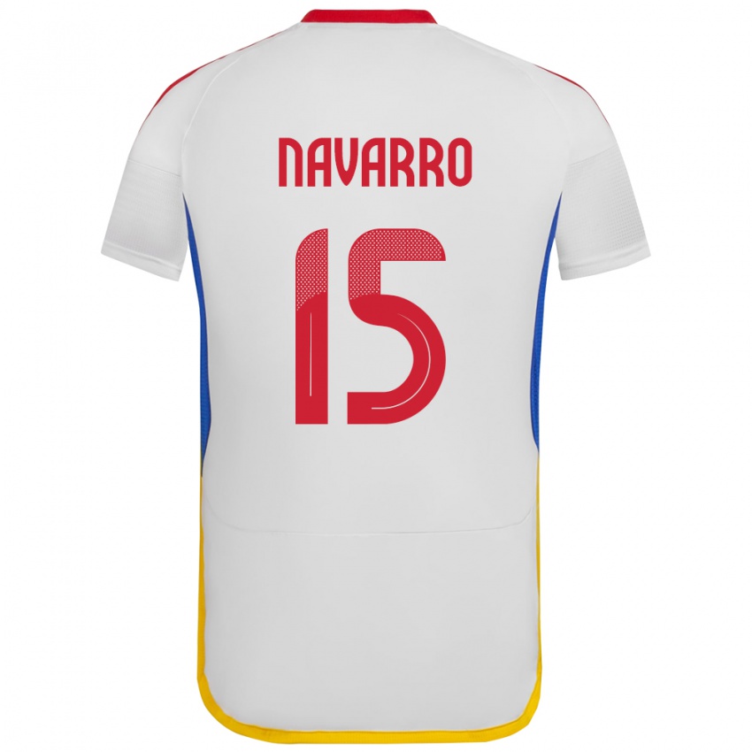 Criança Camisola Venezuela Miguel Navarro #15 Branco Alternativa 24-26 Camisa Brasil