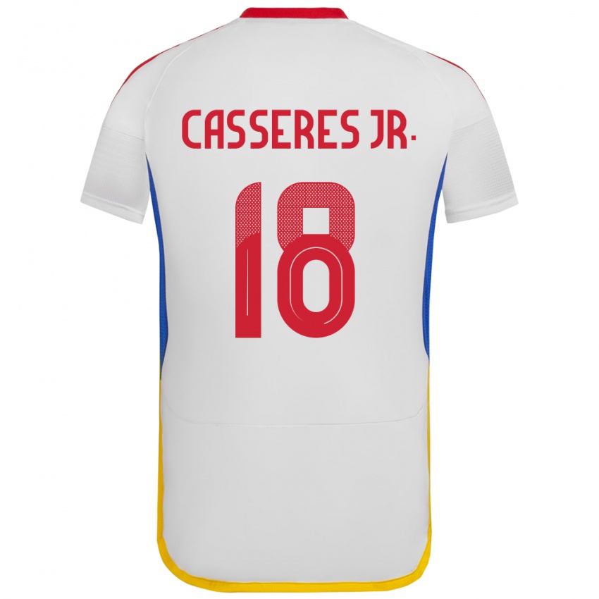 Criança Camisola Venezuela Cristian Cásseres Jr. #18 Branco Alternativa 24-26 Camisa Brasil