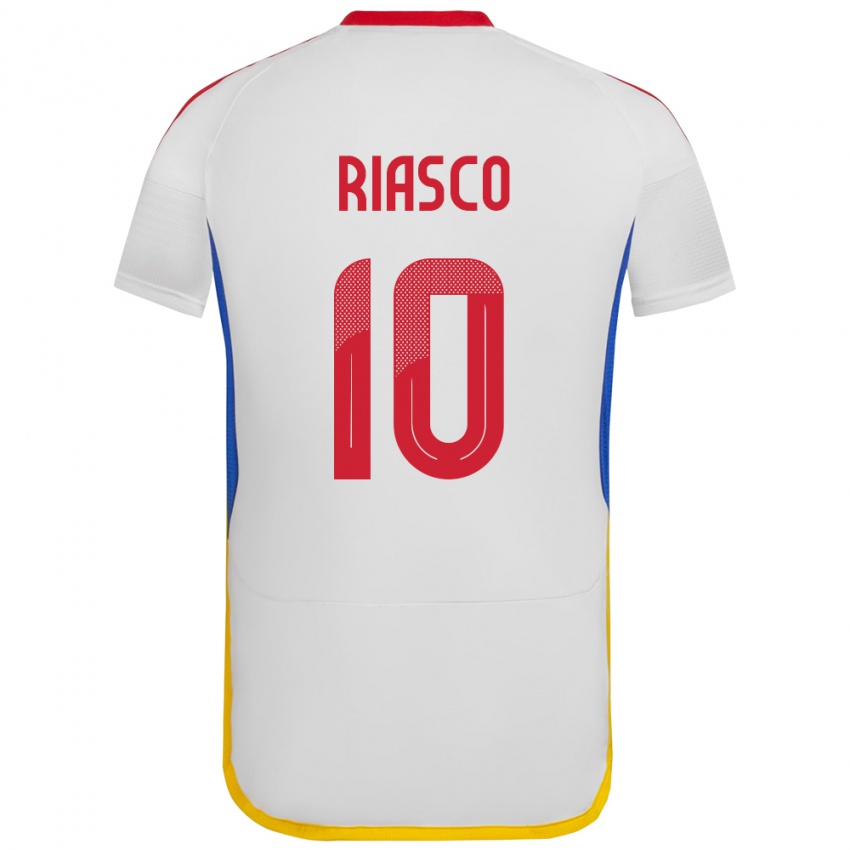 Criança Camisola Venezuela José Riasco #10 Branco Alternativa 24-26 Camisa Brasil