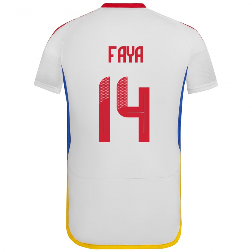 Criança Camisola Venezuela Carlos Faya #14 Branco Alternativa 24-26 Camisa Brasil