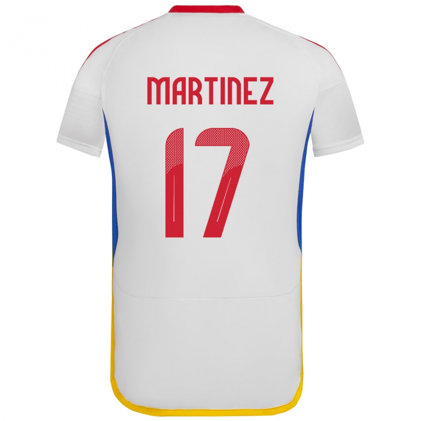 Criança Camisola Venezuela David Martínez #17 Branco Alternativa 24-26 Camisa Brasil