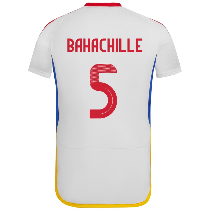 Criança Camisola Venezuela Abraham Bahachille #5 Branco Alternativa 24-26 Camisa Brasil