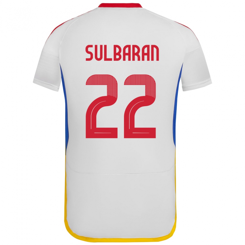 Criança Camisola Venezuela Manuel Sulbarán #22 Branco Alternativa 24-26 Camisa Brasil