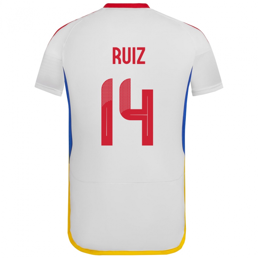 Criança Camisola Venezuela Maicol Ruiz #14 Branco Alternativa 24-26 Camisa Brasil