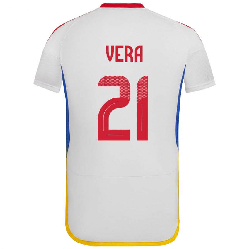 Criança Camisola Venezuela Andry Vera #21 Branco Alternativa 24-26 Camisa Brasil