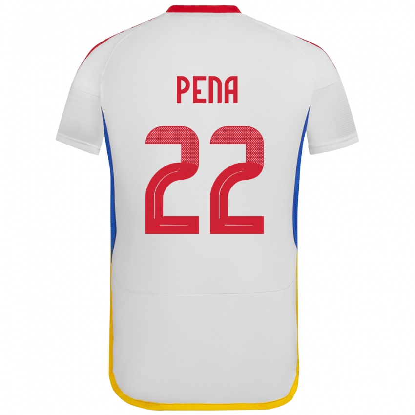 Criança Camisola Venezuela Lewuis Peña #22 Branco Alternativa 24-26 Camisa Brasil