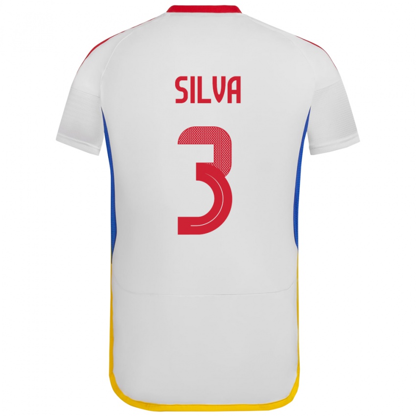 Criança Camisola Venezuela Santiago Silva #3 Branco Alternativa 24-26 Camisa Brasil