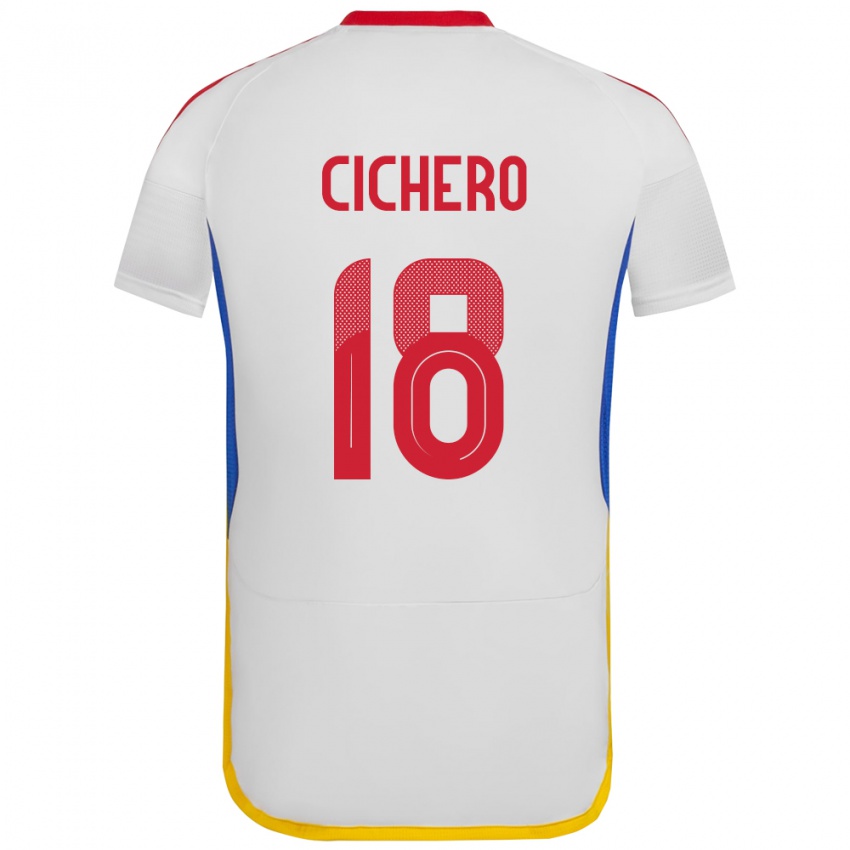 Criança Camisola Venezuela Alejandro Cichero #18 Branco Alternativa 24-26 Camisa Brasil