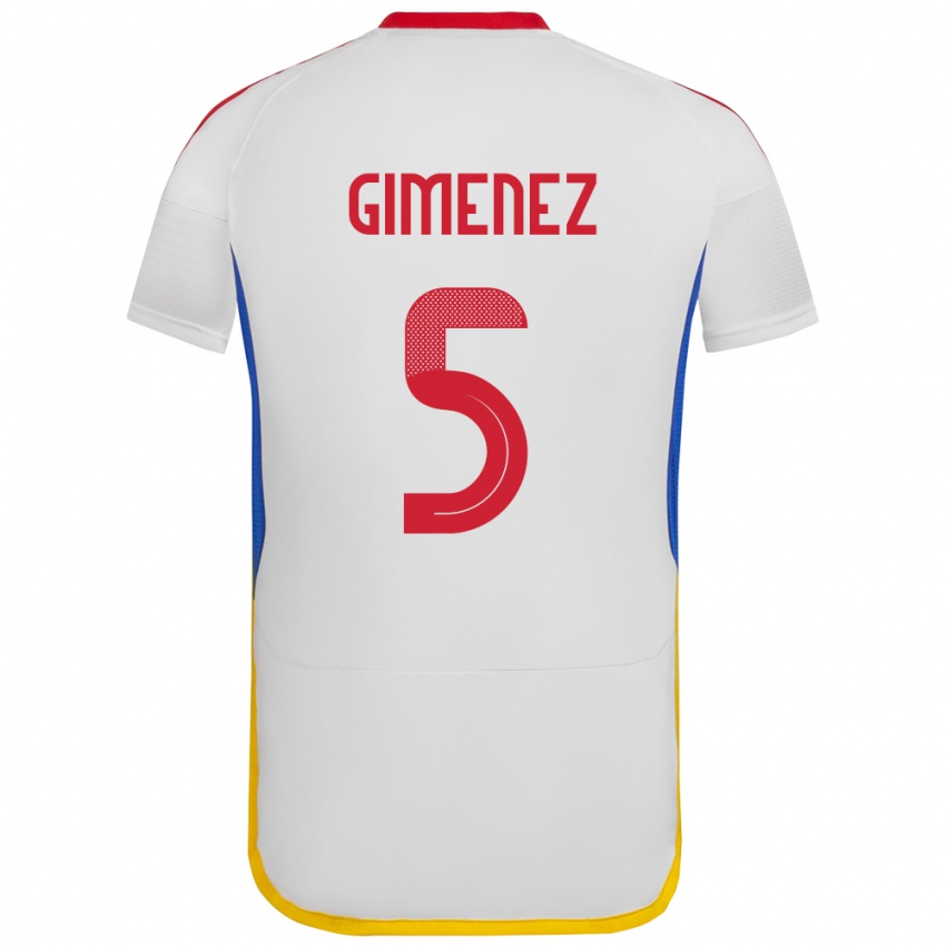 Criança Camisola Venezuela Yenifer Giménez #5 Branco Alternativa 24-26 Camisa Brasil