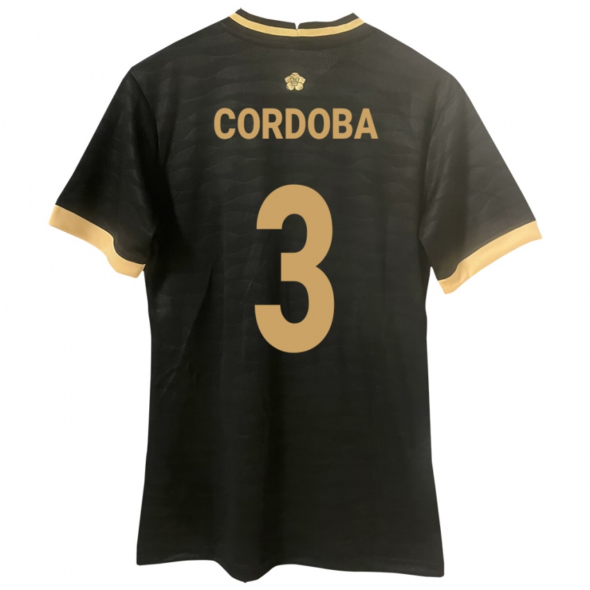 Criança Camisola Panamá José Córdoba #3 Preto Alternativa 24-26 Camisa Brasil