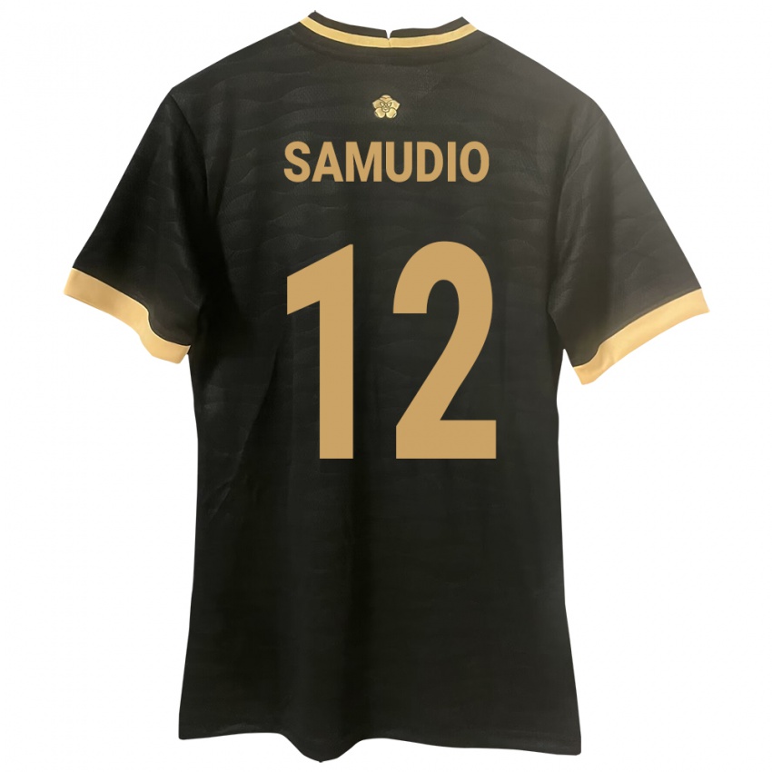 Criança Camisola Panamá César Samudio #12 Preto Alternativa 24-26 Camisa Brasil