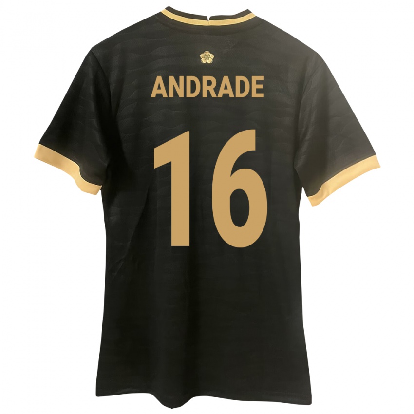 Criança Camisola Panamá Andrés Andrade #16 Preto Alternativa 24-26 Camisa Brasil