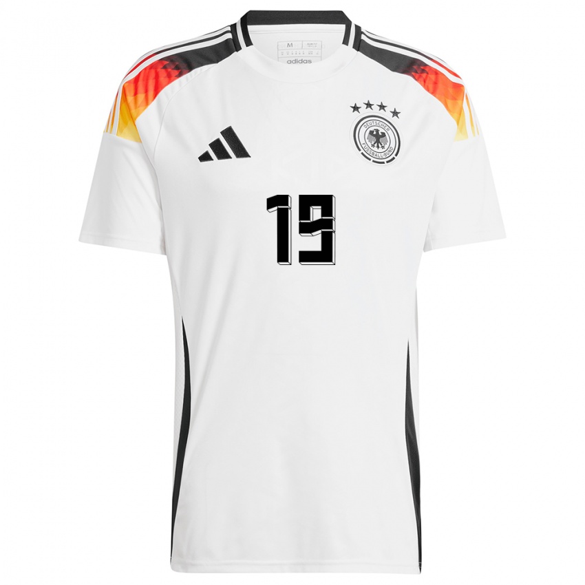 Homem Camisola Alemanha Leroy Sane #19 Branco Principal 24-26 Camisa Brasil