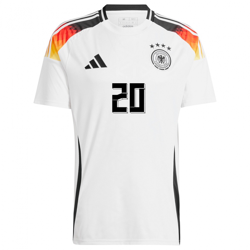 Homem Camisola Alemanha Karim Adeyemi #20 Branco Principal 24-26 Camisa Brasil
