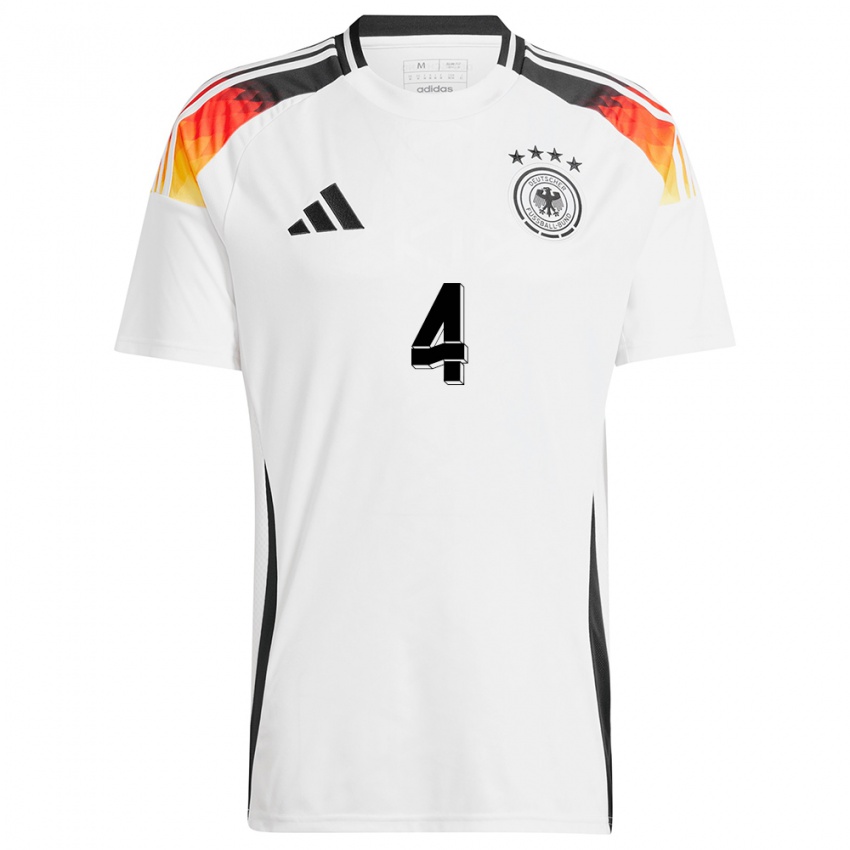 Homem Camisola Alemanha Matthias Ginter #4 Branco Principal 24-26 Camisa Brasil