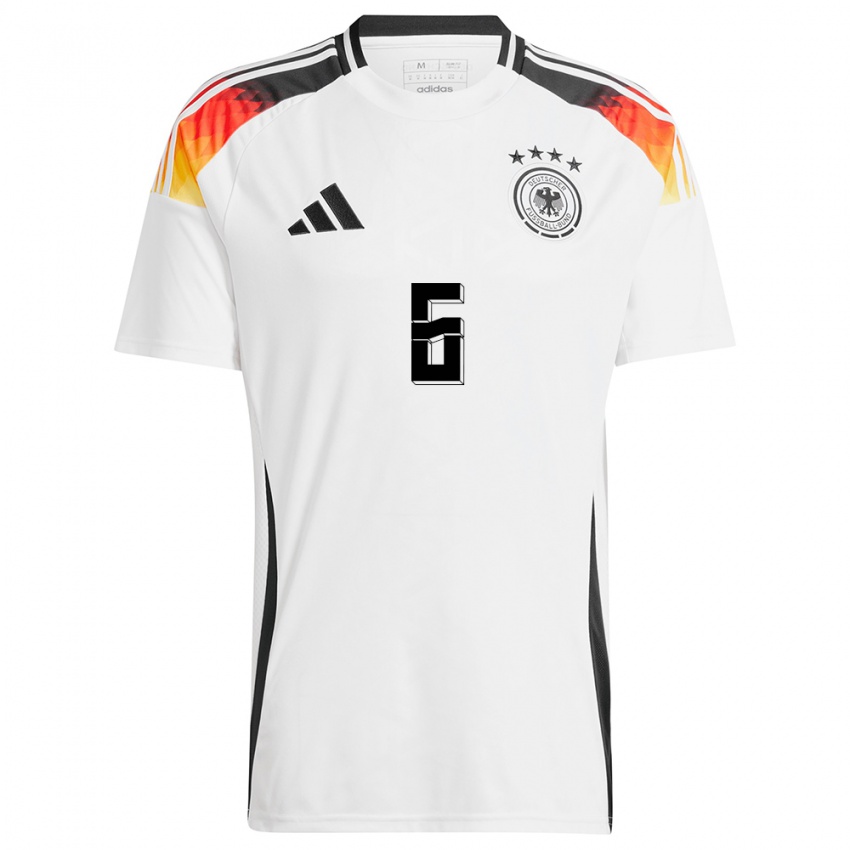 Homem Camisola Alemanha Joshua Kimmich #6 Branco Principal 24-26 Camisa Brasil