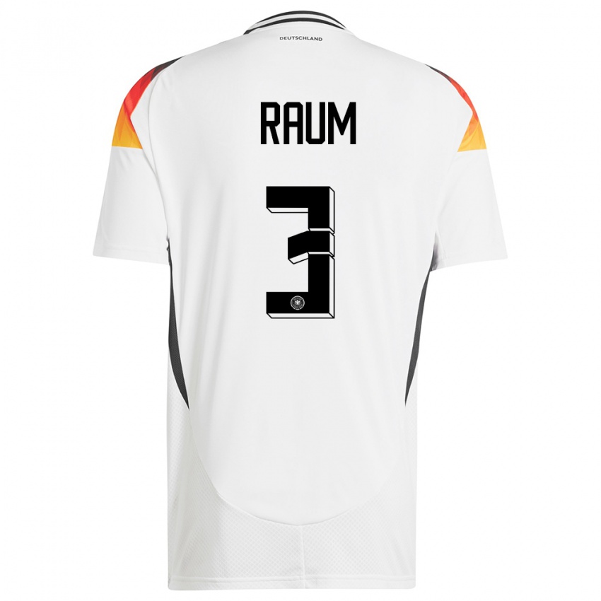 Homem Camisola Alemanha David Raum #3 Branco Principal 24-26 Camisa Brasil