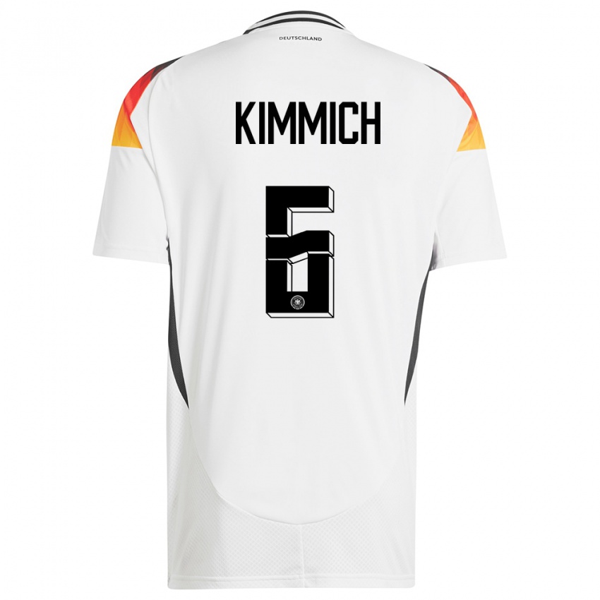 Homem Camisola Alemanha Joshua Kimmich #6 Branco Principal 24-26 Camisa Brasil