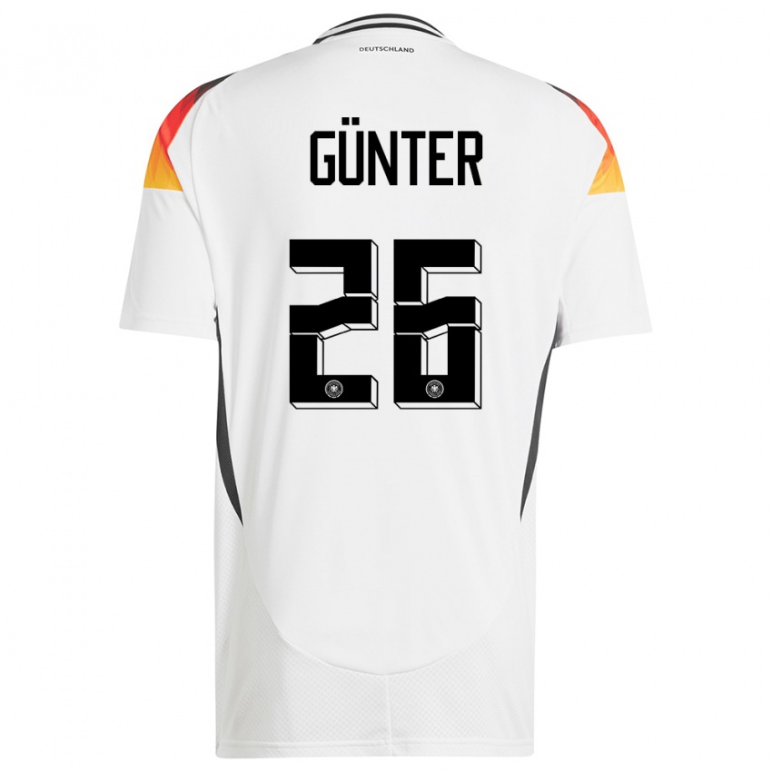 Homem Camisola Alemanha Christian Günter #26 Branco Principal 24-26 Camisa Brasil