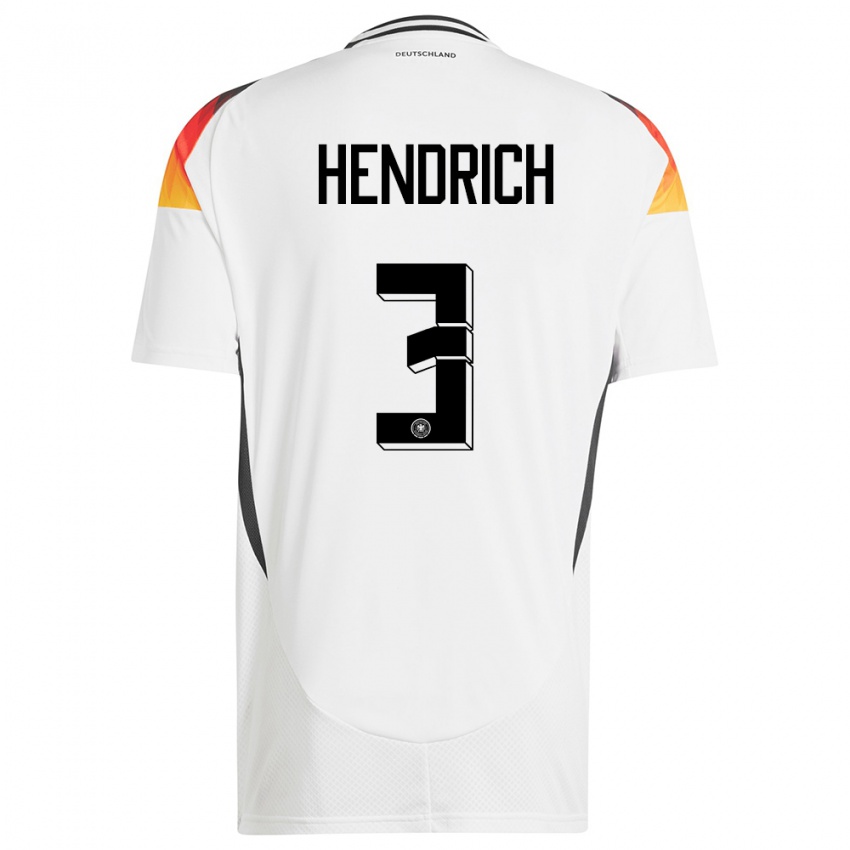 Homem Camisola Alemanha Kathrin Hendrich #3 Branco Principal 24-26 Camisa Brasil