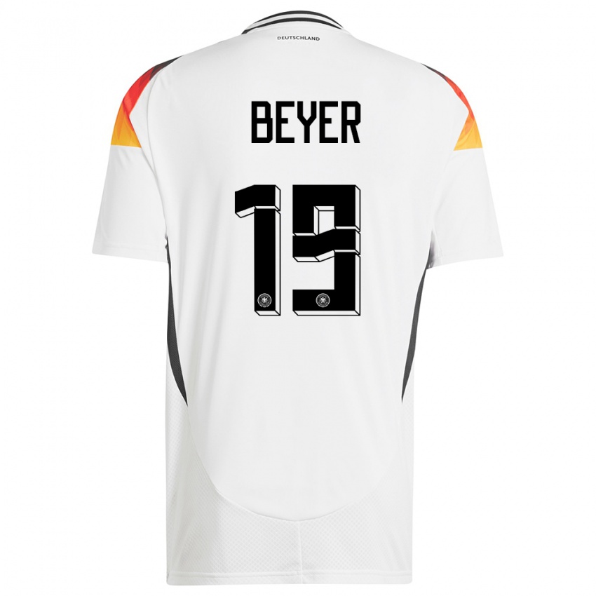 Homem Camisola Alemanha Jordan Beyer #19 Branco Principal 24-26 Camisa Brasil