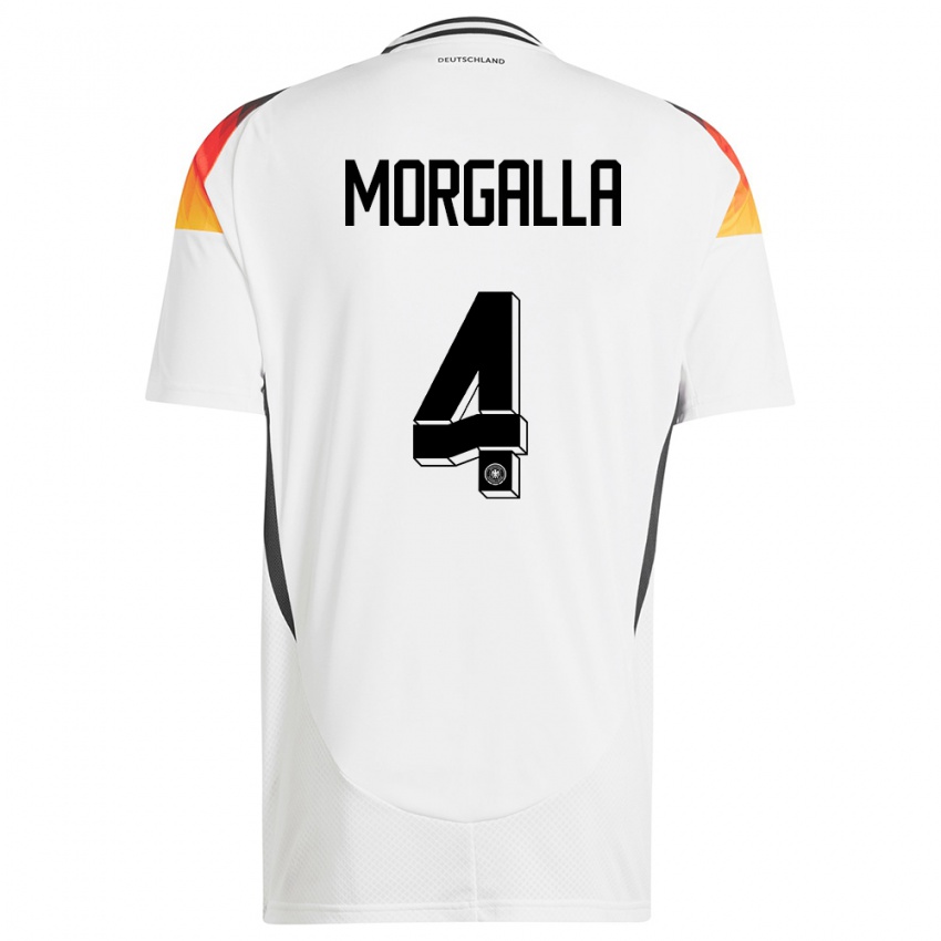 Homem Camisola Alemanha Leandro Morgalla #4 Branco Principal 24-26 Camisa Brasil