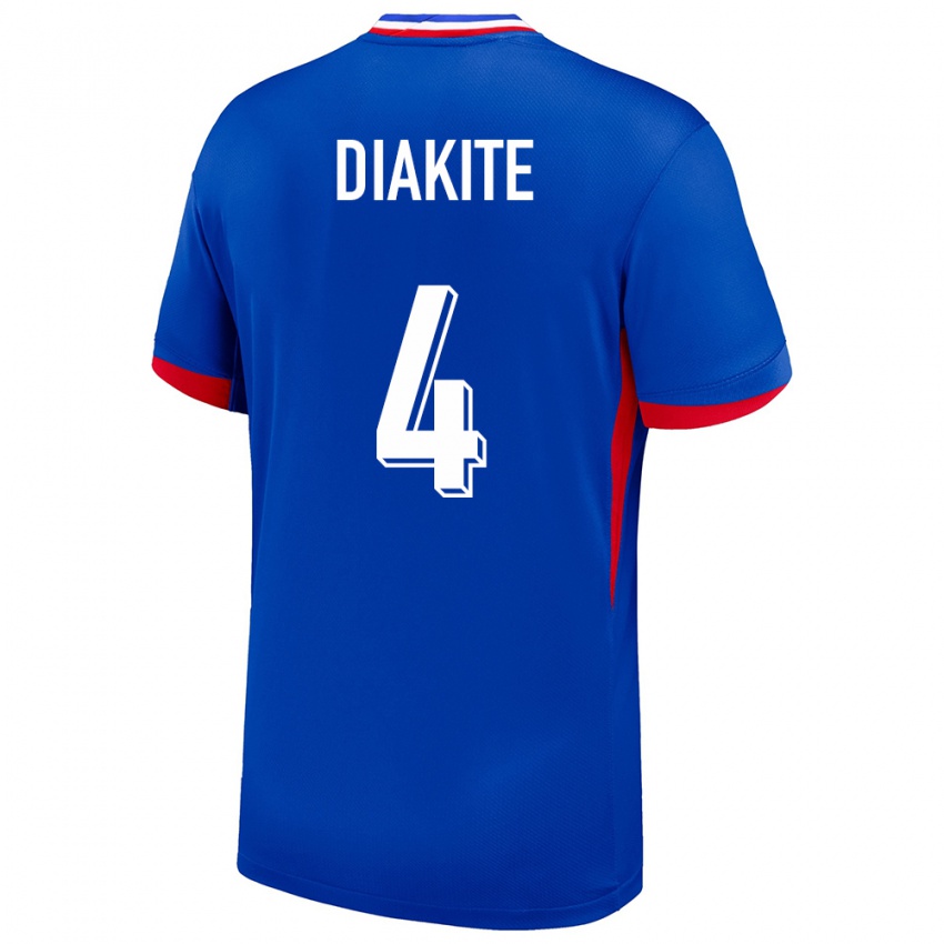 Homem Camisola França Bafode Diakite #4 Azul Principal 24-26 Camisa Brasil