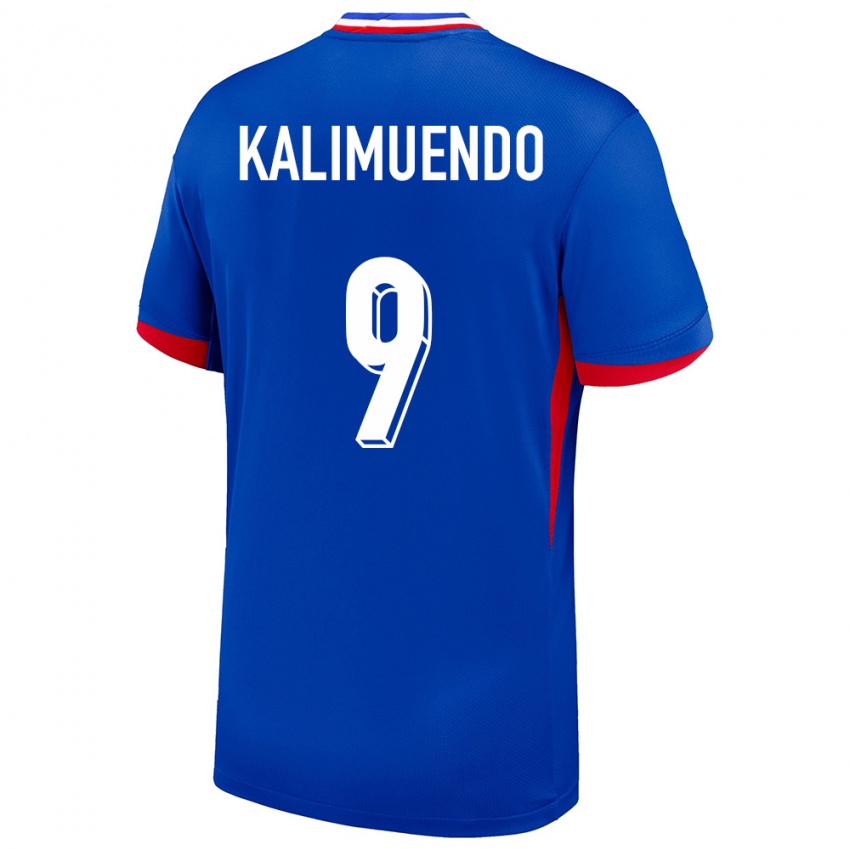 Homem Camisola França Arnaud Kalimuendo #9 Azul Principal 24-26 Camisa Brasil