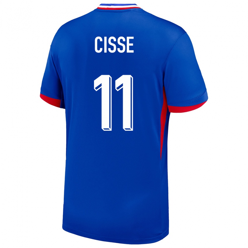 Homem Camisola França Lamine Cisse #11 Azul Principal 24-26 Camisa Brasil