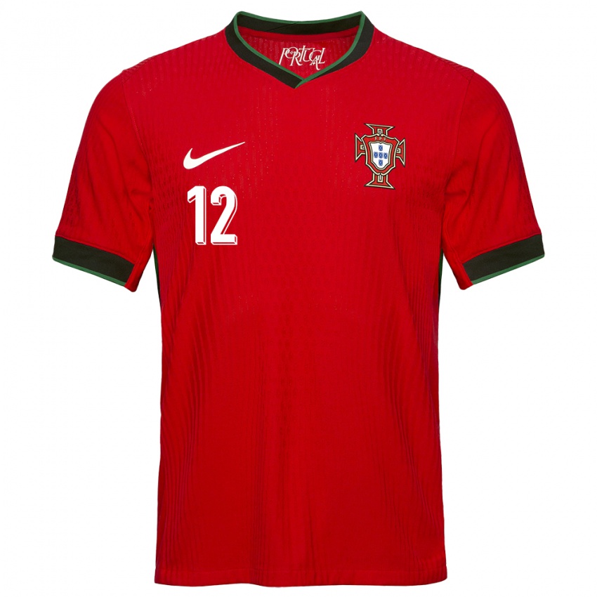 Homem Camisola Portugal Diogo Pinto #12 Vermelho Principal 24-26 Camisa Brasil