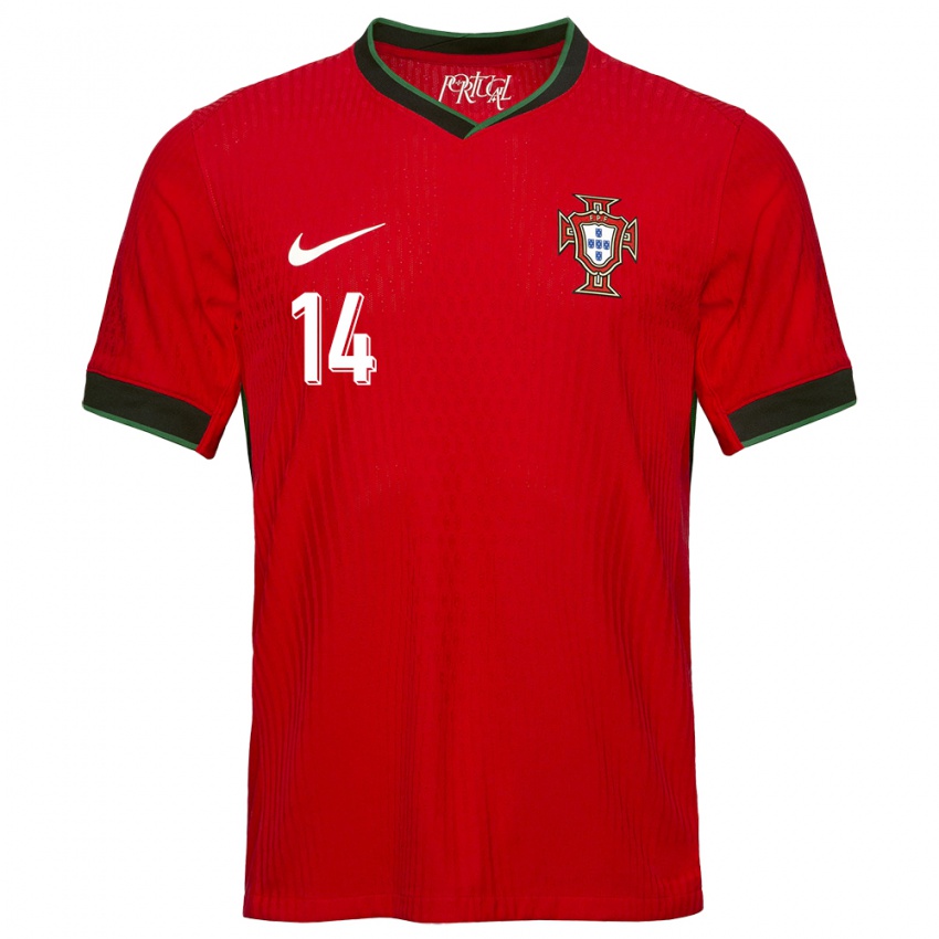 Homem Camisola Portugal William Carvalho #14 Vermelho Principal 24-26 Camisa Brasil