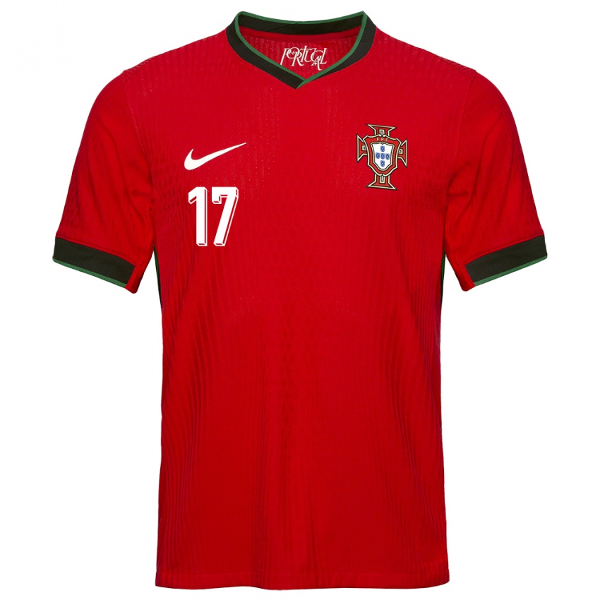 Homem Camisola Portugal Rafael Leao #17 Vermelho Principal 24-26 Camisa Brasil