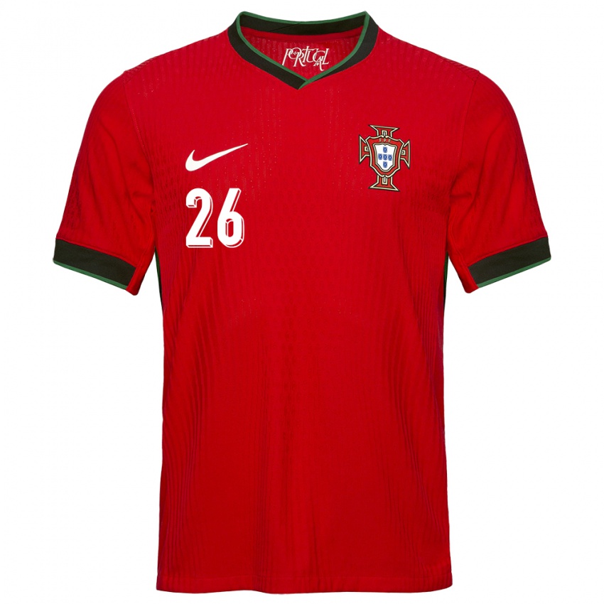 Homem Camisola Portugal Eduardo Quaresma #26 Vermelho Principal 24-26 Camisa Brasil