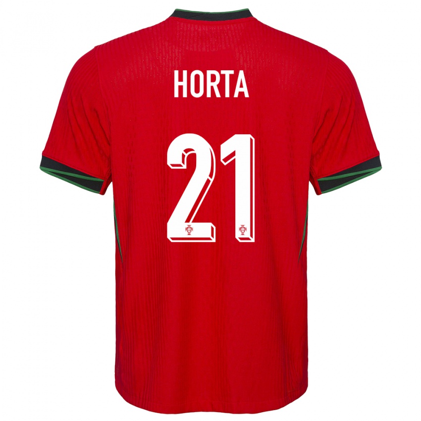 Homem Camisola Portugal Ricardo Horta #21 Vermelho Principal 24-26 Camisa Brasil