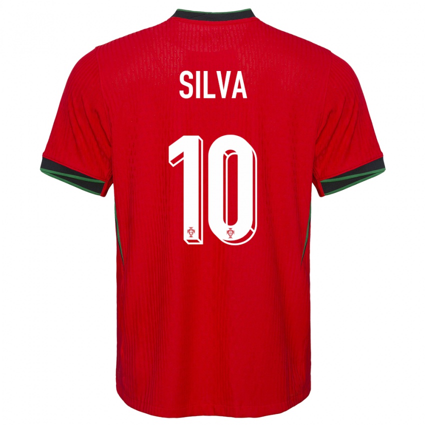 Homem Camisola Portugal Jessica Silva #10 Vermelho Principal 24-26 Camisa Brasil